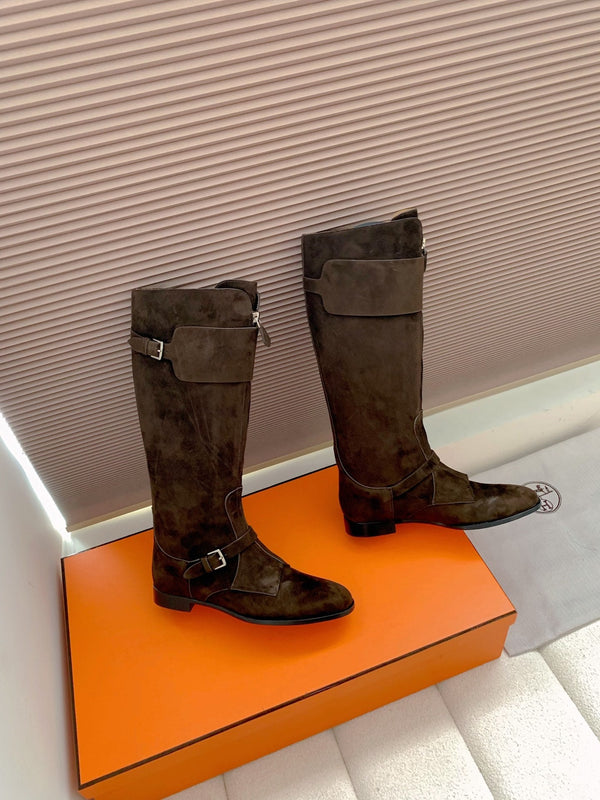 HM Riding Boots Dark Chocolate Suede 464362