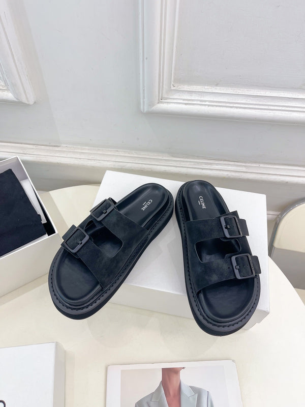 SANDALO DAD IN CAMOSCIO NERO