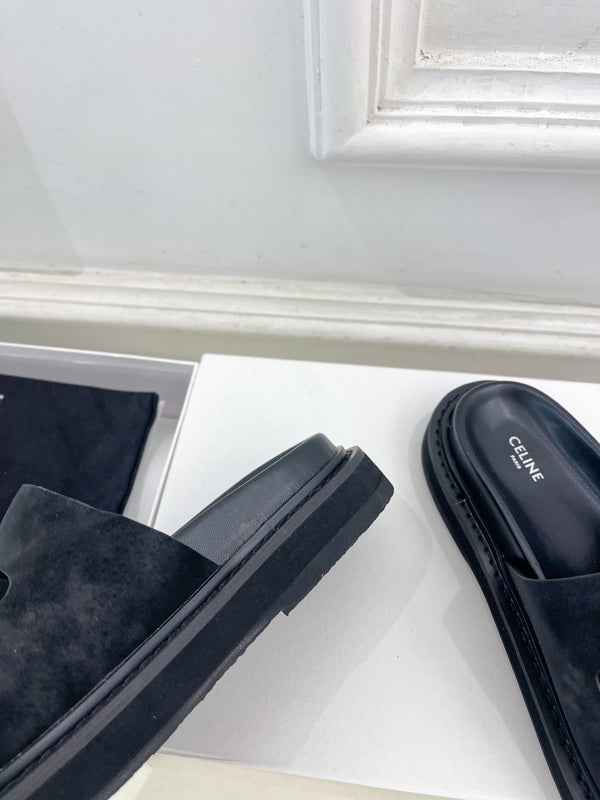 SANDALO DAD IN CAMOSCIO NERO