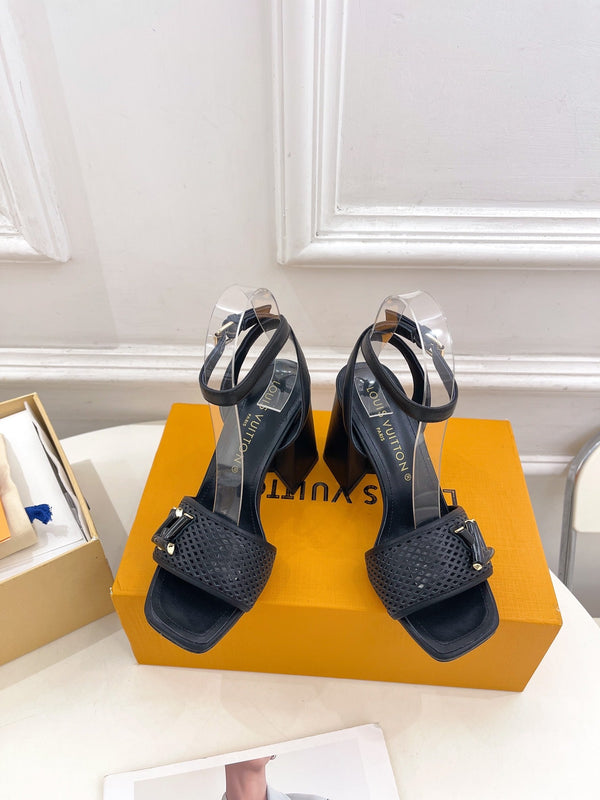 shake platform 90 in pelle di vitello nera