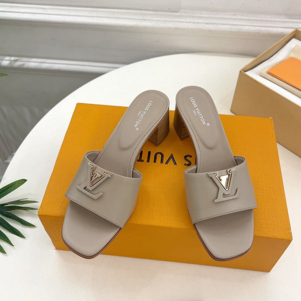 lv capri mule 45mm grey calfskin