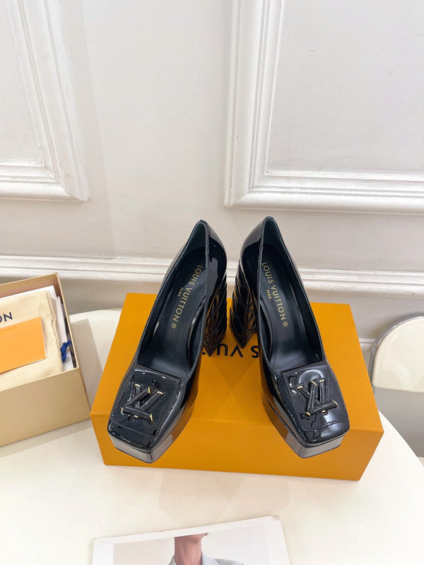 SHAKE MARY JANE HIGH HEEL 12 CM IN BLACK PATENT CALFSKIN