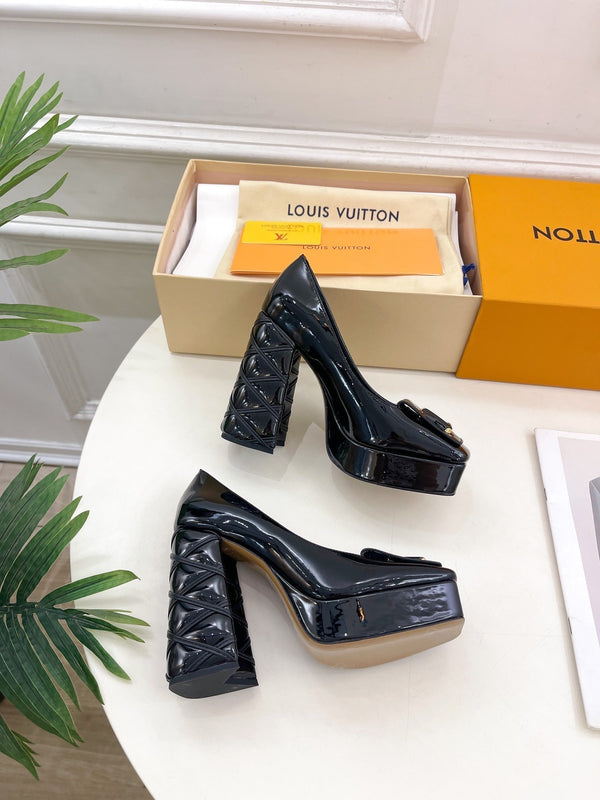 SHAKE MARY JANE HIGH HEEL 12 CM IN BLACK PATENT CALFSKIN