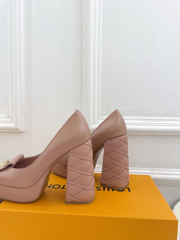 SHAKE MARY JANE HIGH HEEL 12 CM IN CREPE PINK CALFSKIN