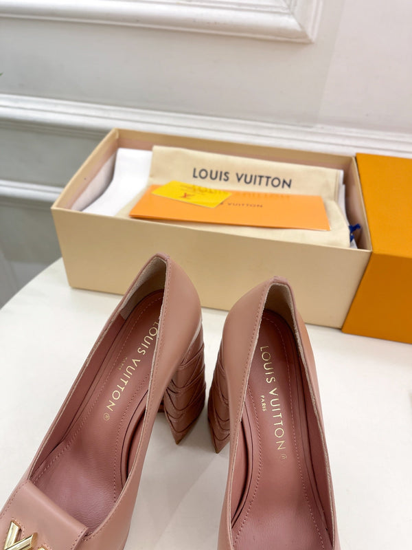 SHAKE MARY JANE HIGH HEEL 12 CM IN CREPE PINK CALFSKIN