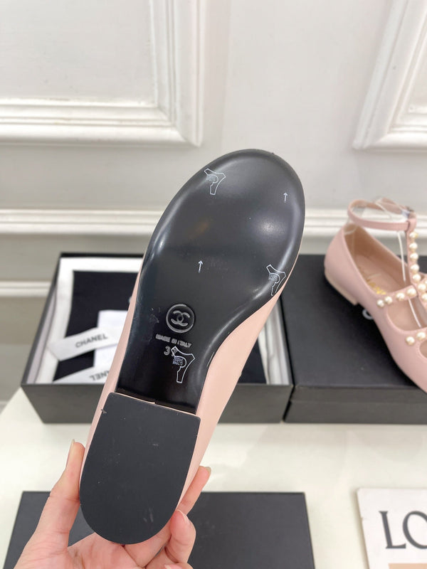 CC Mary Jane 10mm In Light Pink With Small Pearls Lambskin 948760