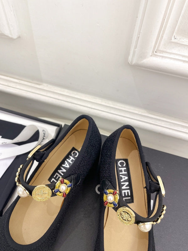 CC High Mary Janes 55mm Black Wool Tweed And Fabric 948815