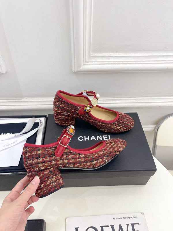 CC High Mary Janes 55mm Colorful Wool Tweed And Fabric 948821