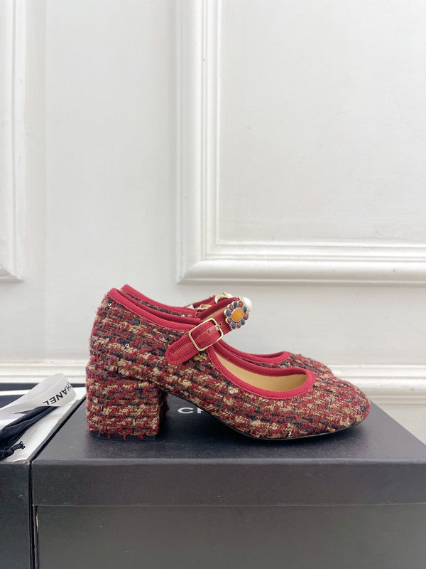 CC High Mary Janes 55mm Colorful Wool Tweed And Fabric 948821