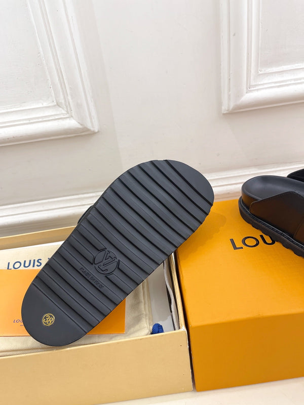 LV Cosy Flat Comfort Clog Black Cowhide