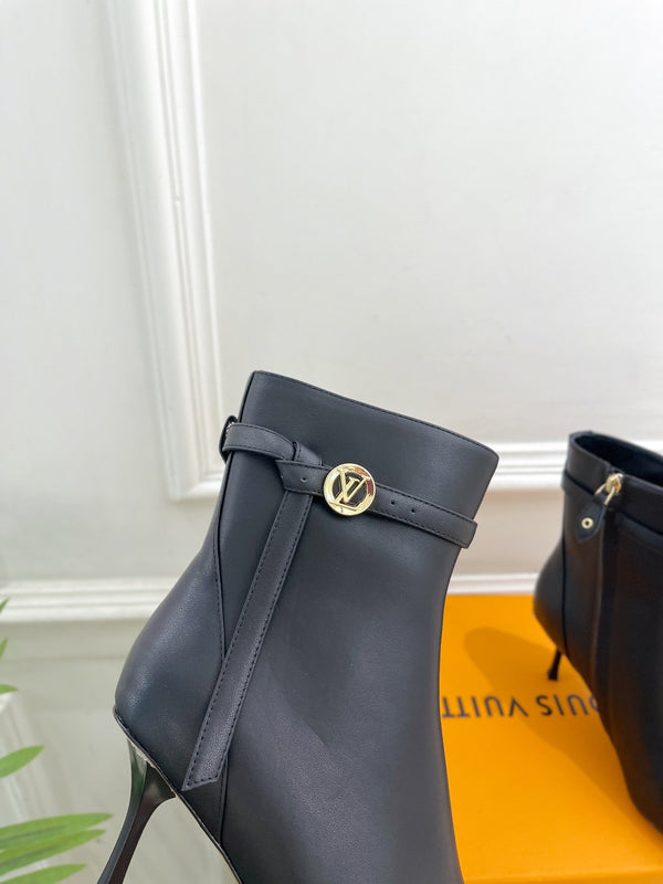 Stivaletto LV Stellar 70mm in pelle di vitello nera liscia