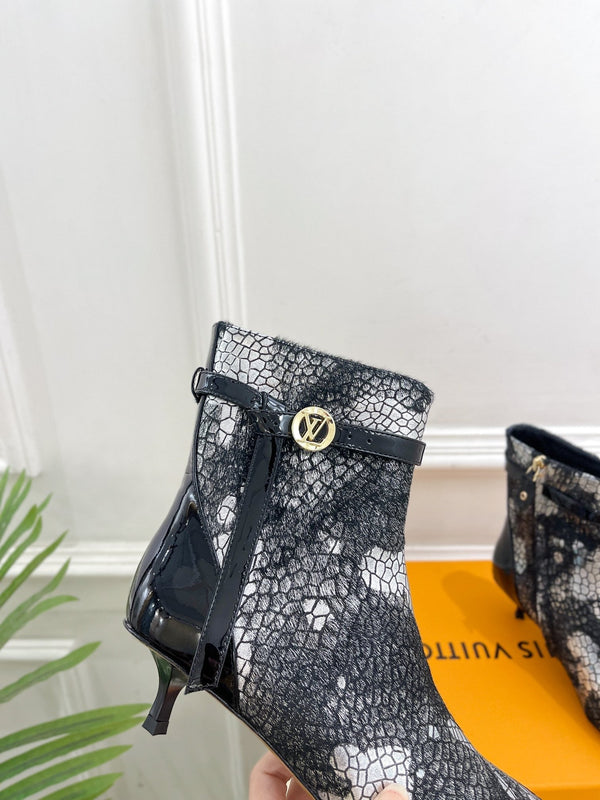 Stivaletto LV Stellar 40mm in pelle di vitello bianca e nera