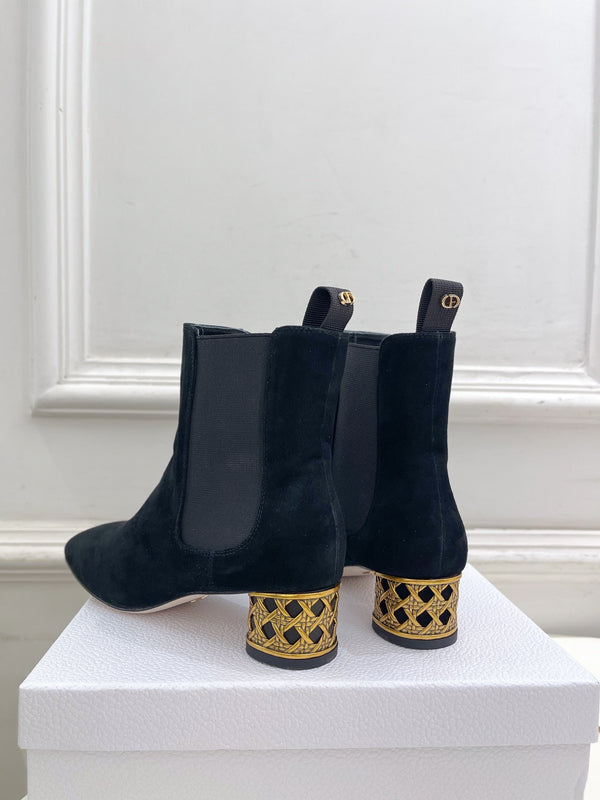 CD Icon Heeled Ankle Boot 40mm Black Suede