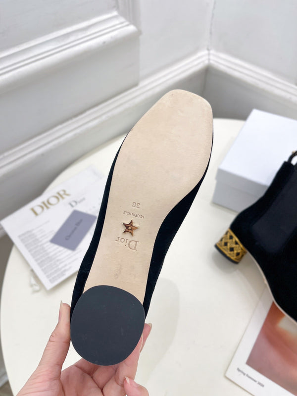 CD Icon Heeled Ankle Boot 40mm Black Suede