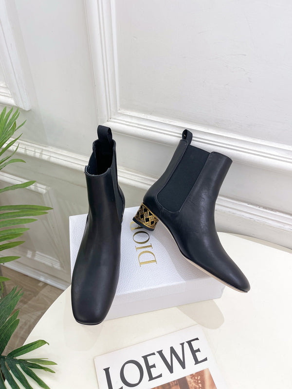 CD Icon Heeled Ankle Boot 40mm Black Calfskin