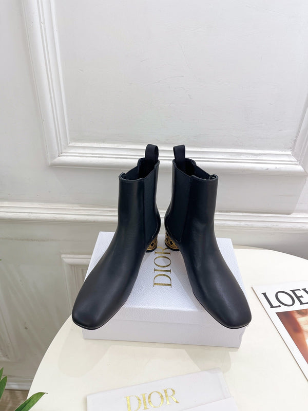 CD Icon Heeled Ankle Boot 40mm Black Calfskin