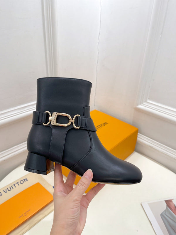 Stivaletti LV 35mm in pelle di vacchetta nera