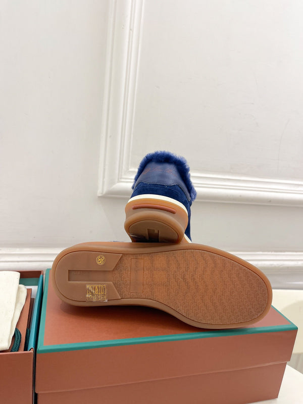 LP Tennis Walk Sneaker In Navy Blue Suede Lined With Wool Fleece  988268