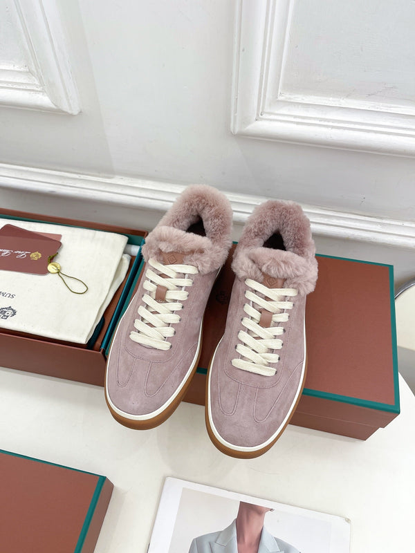 Sneaker LP Tennis Walk in pelle scamosciata viola taro con fodera in pile di lana 988270