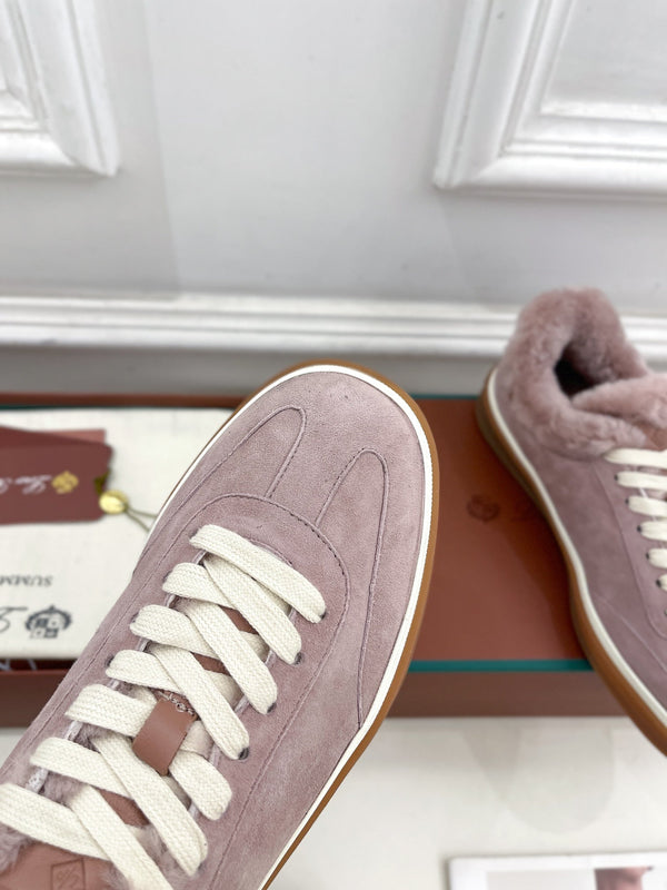 Sneaker LP Tennis Walk in pelle scamosciata viola taro con fodera in pile di lana 988270