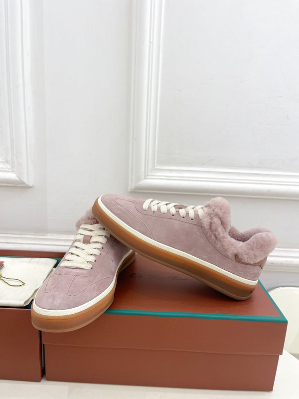 Sneaker LP Tennis Walk in pelle scamosciata viola taro con fodera in pile di lana 988270