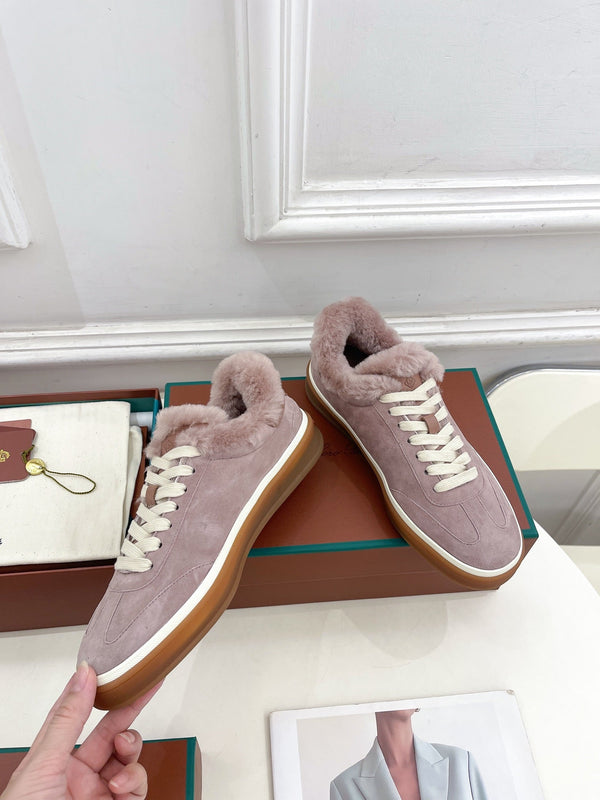 Sneaker LP Tennis Walk in pelle scamosciata viola taro con fodera in pile di lana 988270