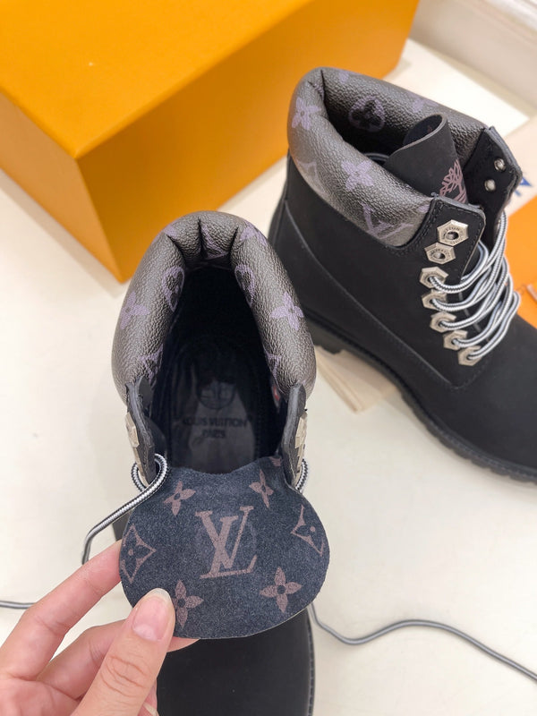 LV X TIMBERLAND MARTIN BOOT IN BLACK SUEDE