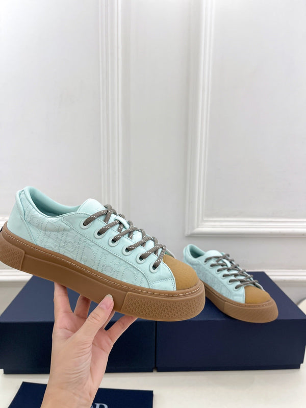CD B33 Sneaker 30mm In Light Turquoise Monogram Denim Fabric 988197