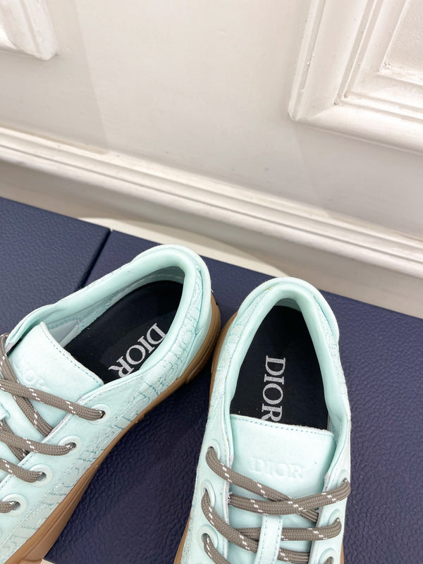 CD B33 Sneaker 30mm In Light Turquoise Monogram Denim Fabric 988197