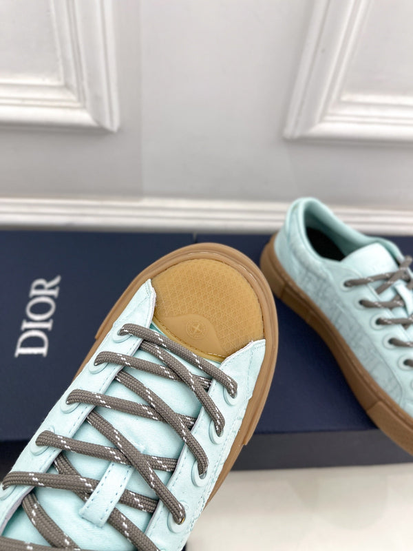 CD B33 Sneaker 30mm In Light Turquoise Monogram Denim Fabric 988197