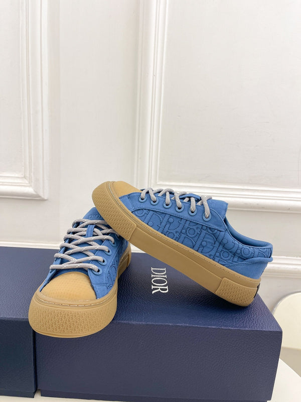 CD B33 Sneaker 30mm In Blue Monogram Denim Fabric 988199