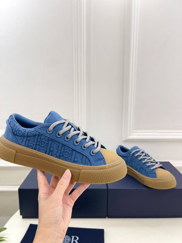 CD B33 Sneaker 30mm In Blue Monogram Denim Fabric 988199