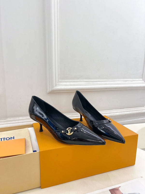 DÉCOLLETÉ ALTO 6AM 5 CM IN VITELLO VERNICIATO NERO