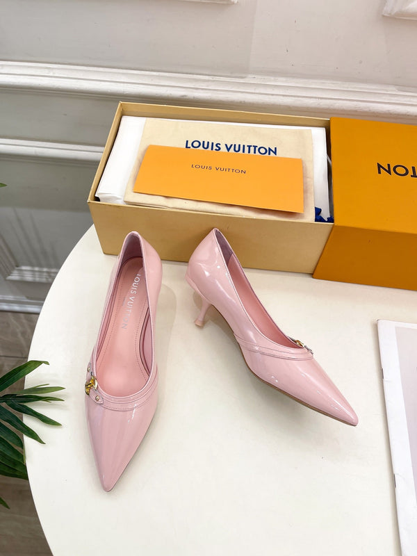 DÉCOLLETÉ ALTO 6AM 5 CM IN PELLE DI VITELLO ROSA CONTORNO