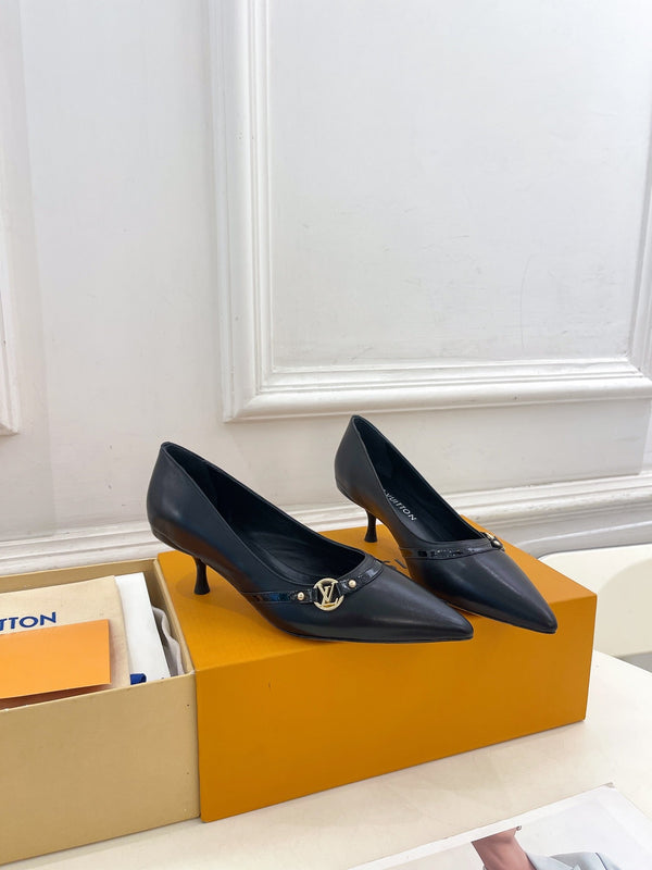 DÉCOLLETÉ ALTO 6AM 5 CM IN PELLE DI VITELLO NERA