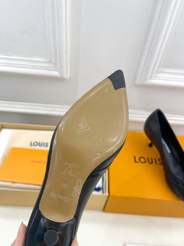 DÉCOLLETÉ ALTO 6AM 5 CM IN PELLE DI VITELLO NERA