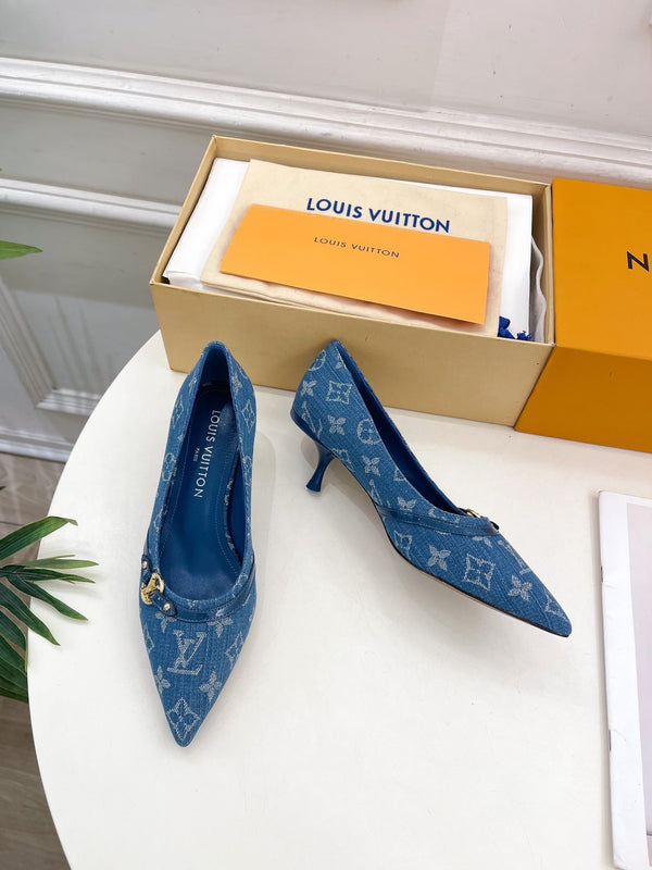 6AM HIGH PUMP 5 CM IN CLASSIC BLUE MONOGRAM DENIM