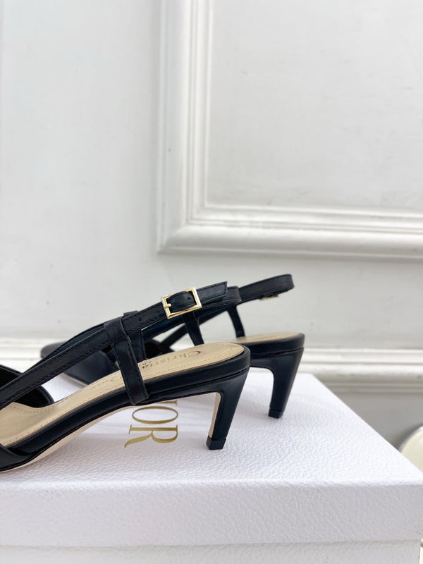 CD 25 Slingback Heel Black Leather 307431