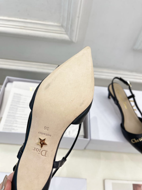 CD 25 Slingback Heel Black Leather 307431