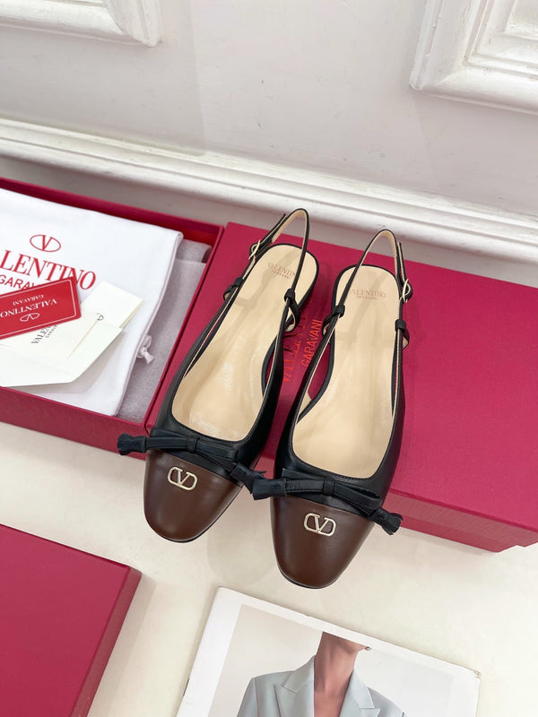 Valet Du Roi Slingback Pumps 20mm Black Brown Goatskin 307481