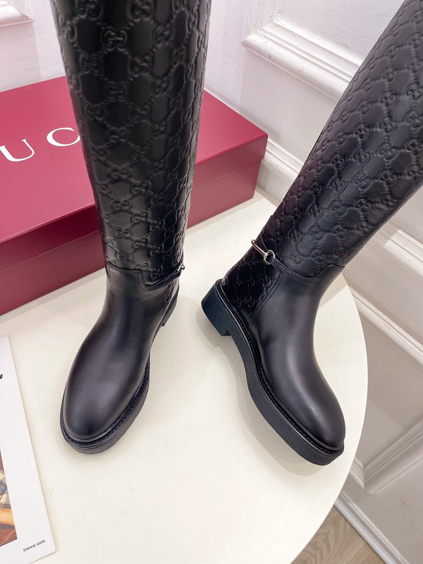 Gucci 25𝐬𝐬 Horsebit Detail Logo Black Calfskin 435373