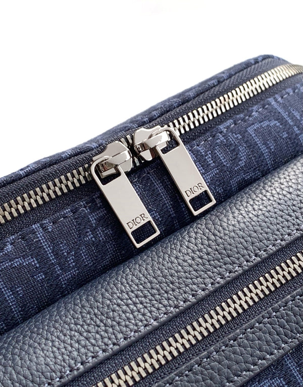 Dior Rider 2.0 Zipper Waist Bag Navy Blue Cowhide 336230