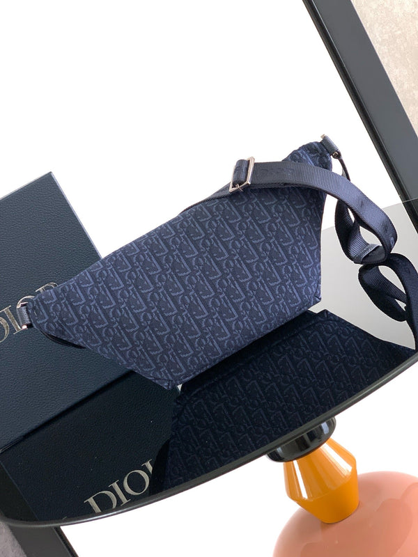 Dior Rider 2.0 Zipper Waist Bag Navy Blue Cowhide 336230