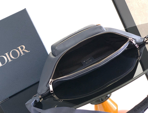 Dior Rider 2.0 Zipper Waist Bag Navy Blue Cowhide 336242