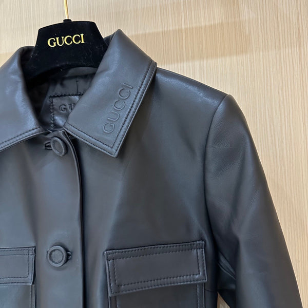 Gucci Jacket Black Leather 276977