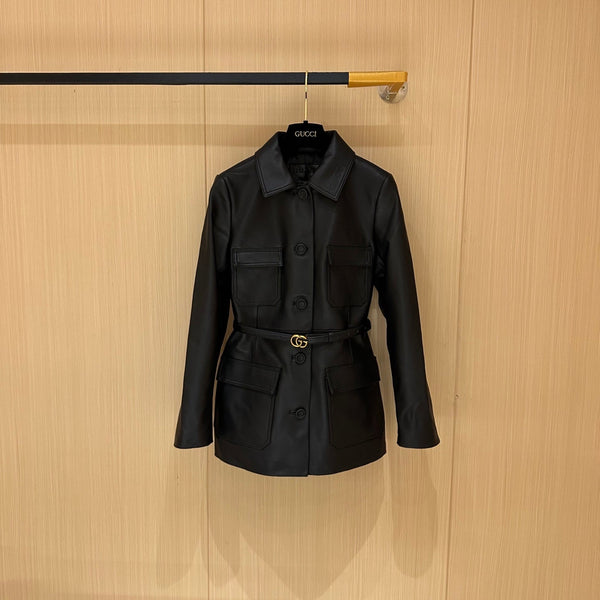 Gucci Jacket Black Leather 276977