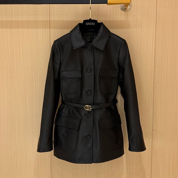 Gucci Jacket Black Leather 276977