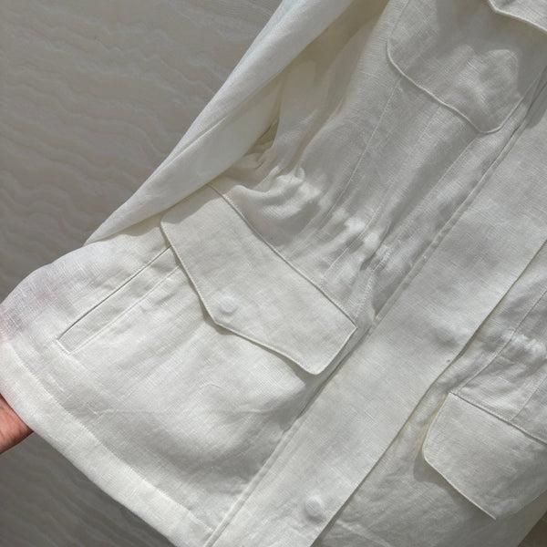 GIACCA IN LINO CON COLLO ALTO CLASSICA LP 265165