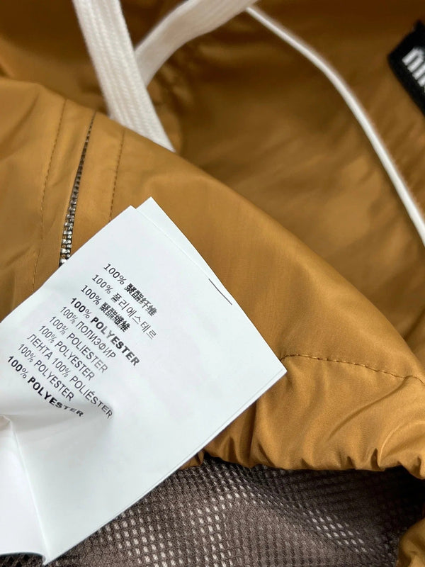 MIU 25S HOODED JACKET BROWN IN NYLON 263023