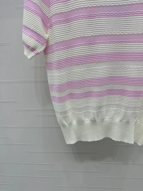 CHANEL SHORT-SLEEVE KNIT TOP 269464